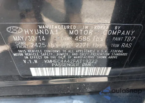 2015 Hyundai Sonata Hybrid Limited z USA, uszkodzony, nr VIN KMHEC4A42FA119222